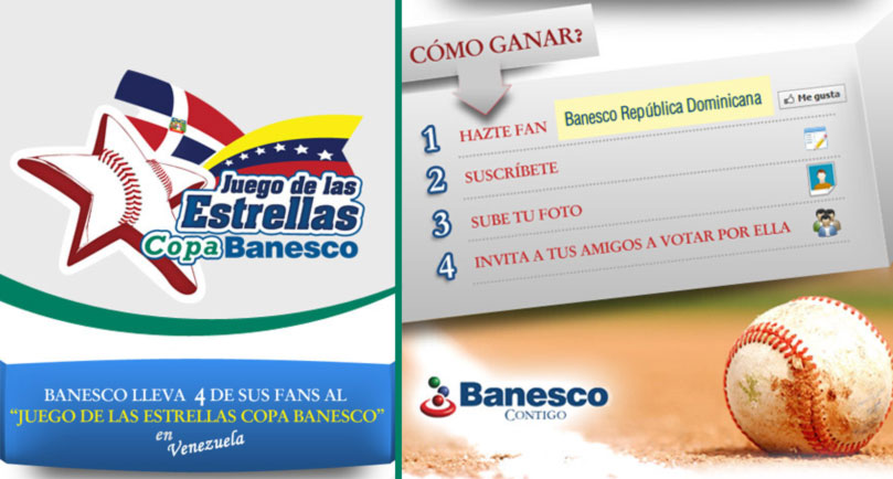 Imagen de la promoción de Banesco República Dominicana y el Juego de Las Estrellas 2011 en Venezuela