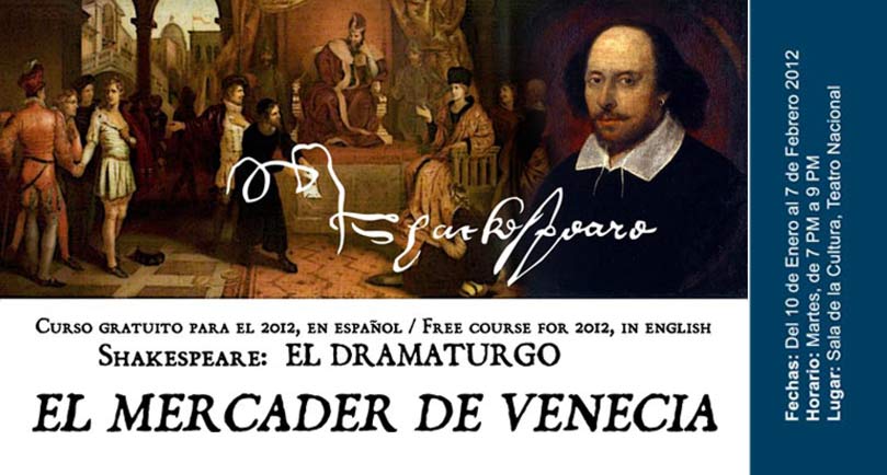 Curso gratuito sobre El Mercader de Venecia de Shakespeare en el Teatro Nacional de República Dominicana