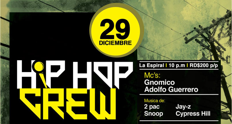 Imagen promocional del concierto Hip Hop Crew en La Espiral de Santo Domingo