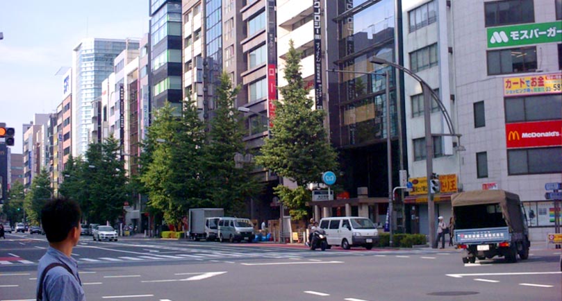 Vista callejera de la ciudad de Tokio, Japón