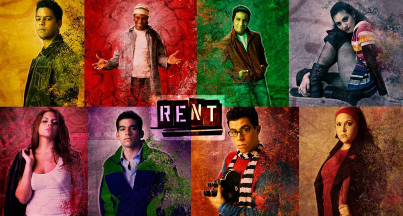 Imagen promocional del musical RENT en Santo Domingo producido por Luichy Guzmán y Carolina Rivas